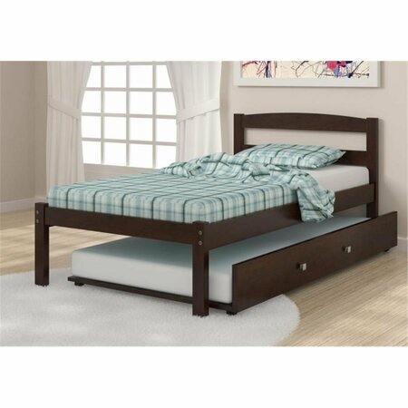 FIXTURESFIRST PD-575TCP-503CP Twin Size Econo Bed with Twin Size Trundle Bed in Dark Cappuccino FI471958